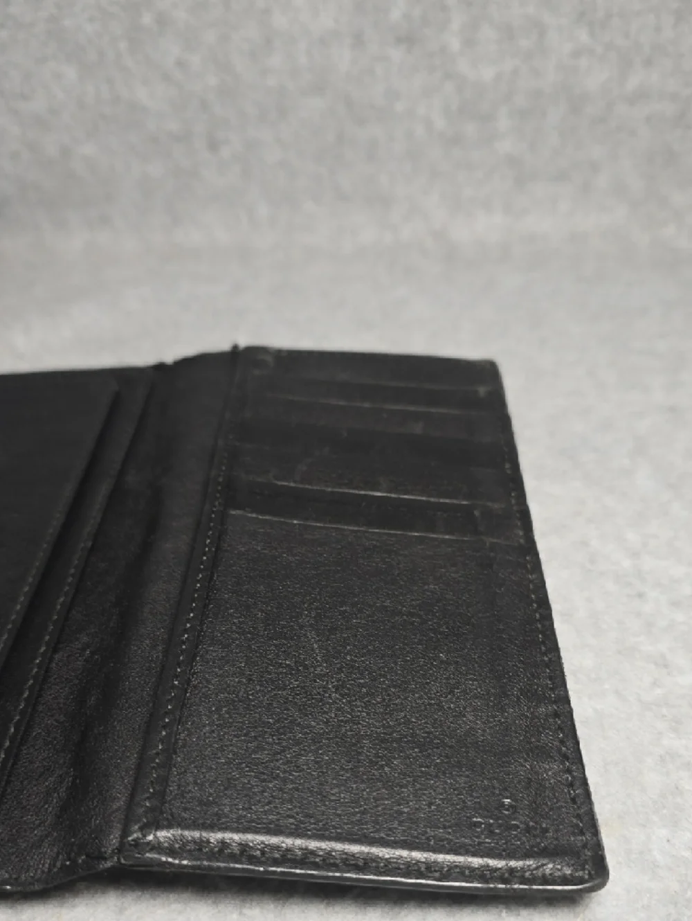 Gucci Guccissima Black Embossed GG Leather Long Wallet Vintage